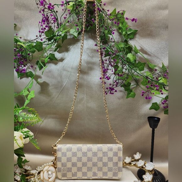 Louis Vuitton Damier Azur Insolite Wallet w/ Dust Bag & Unbranded Chain - Picture 5 of 17